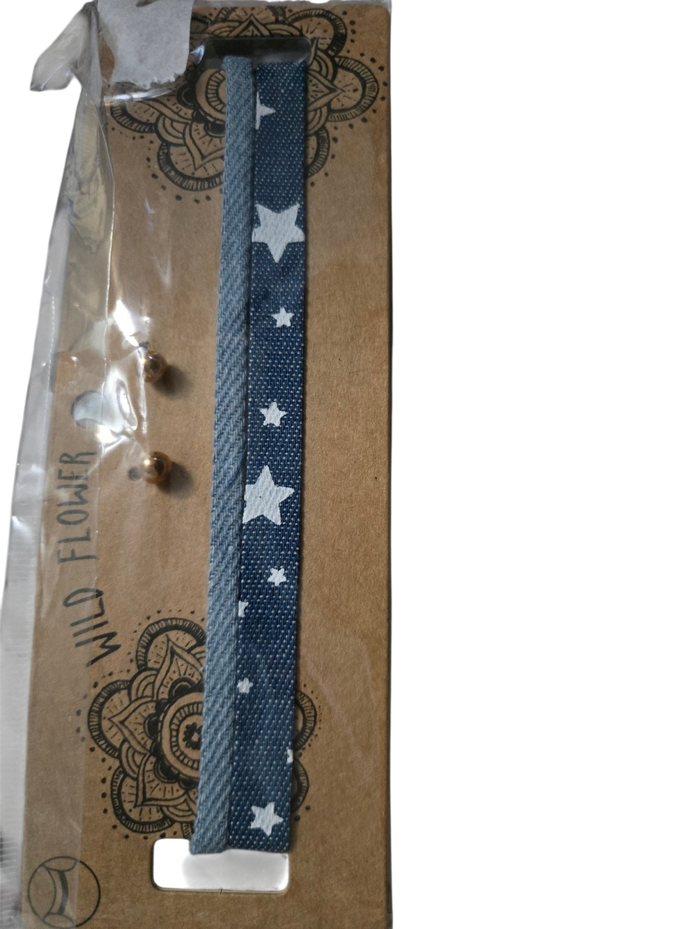 Wildflowers Blue Denim Star Choker  And Earrings Set
